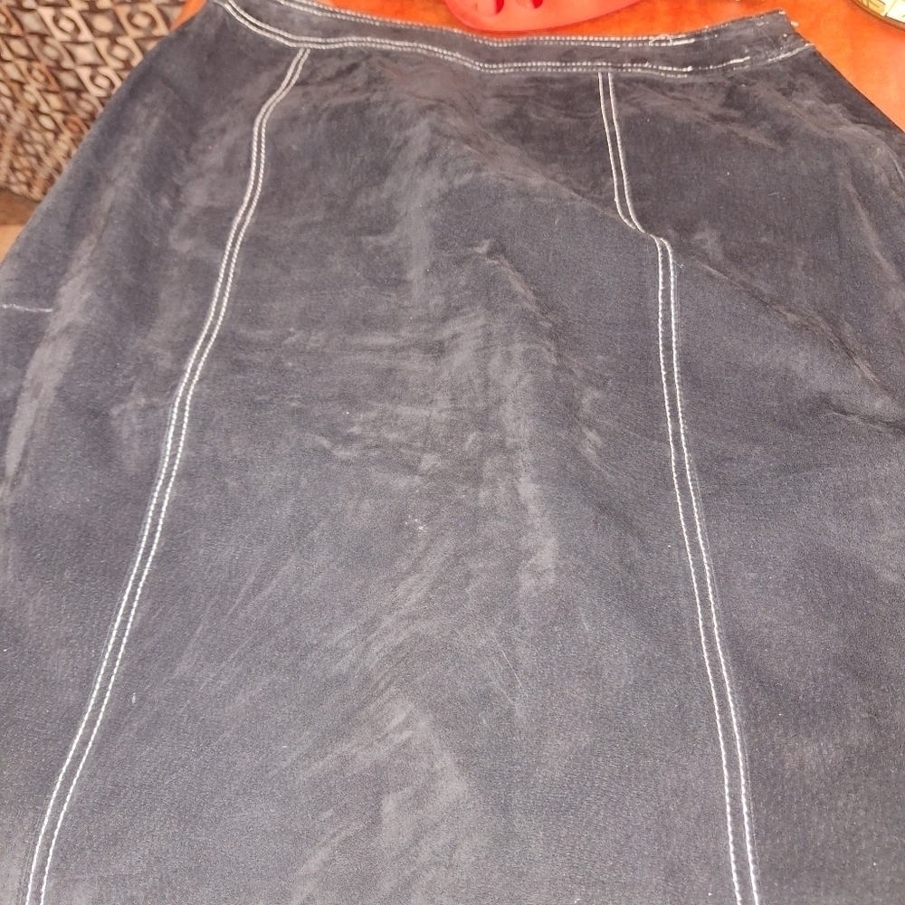 Leather Button Down Long Skirt Size 14 - Picture 10 of 11